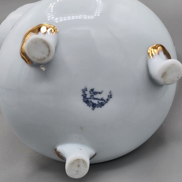 Vintage Royal Danube 5" Creamer Footed Floral Gold Trim Victorian Elegant Dinner - Picture 13 of 16